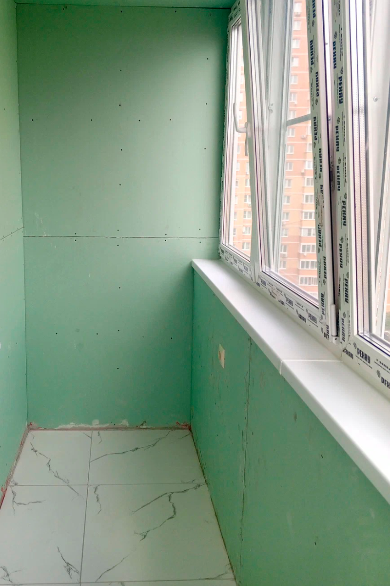 Внутреняя отделка парапетов гипоскартоном (п-т)