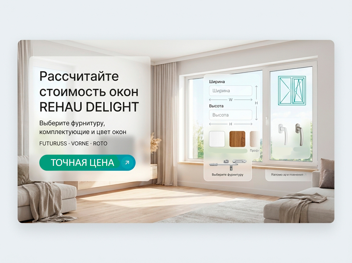 Рассчитайте окно REHAU Delight в онлайн-калькуляторе