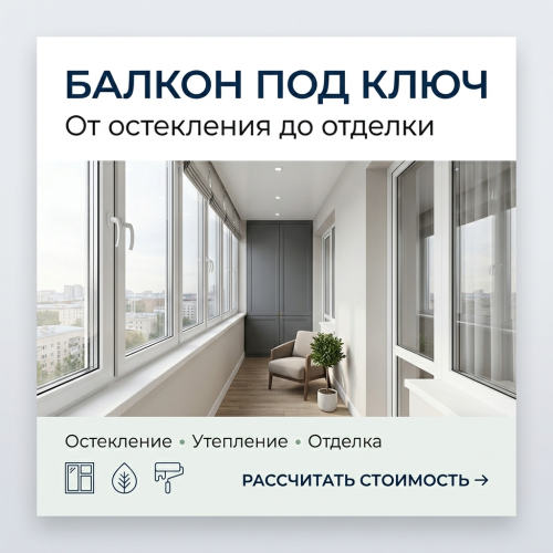 Балкон под ключ - от остекления до отделки