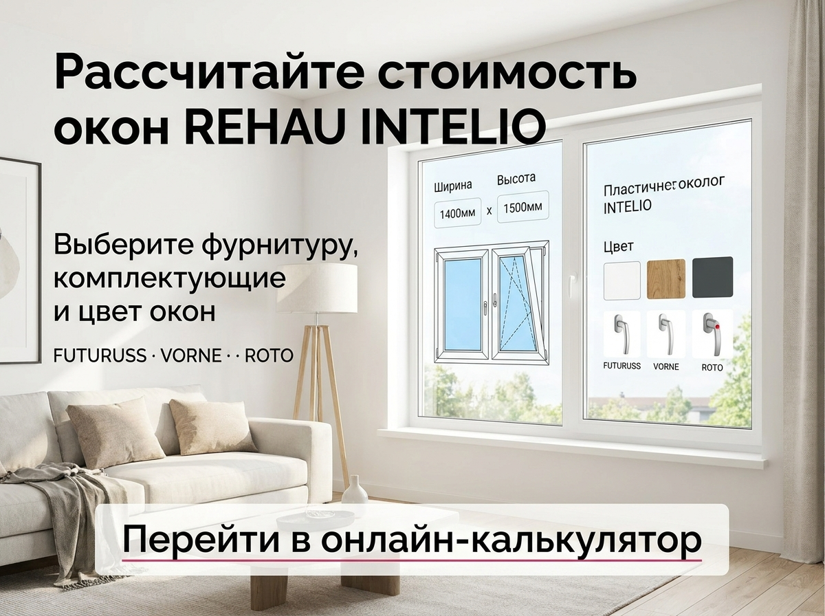 Рассчитайте стоимость окна REHAU INTELIO 80 онлайн