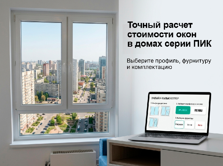 Рассчитайте точную стоимость окна для квартиры ПИК