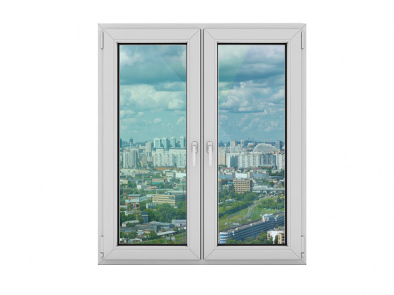  Окно ПВХ двухстворчатое Rehau Brillant Roto 1280x1380 П-ПО-К