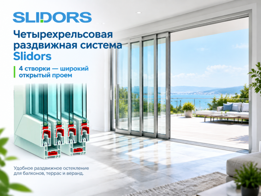 Slidors 18 мм — четырехрельсовая система для широких проемов