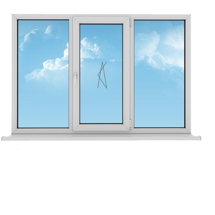 Пластиковое окно 1910 х 1520 Brusbox 60 Aero + LPT (Futurus)