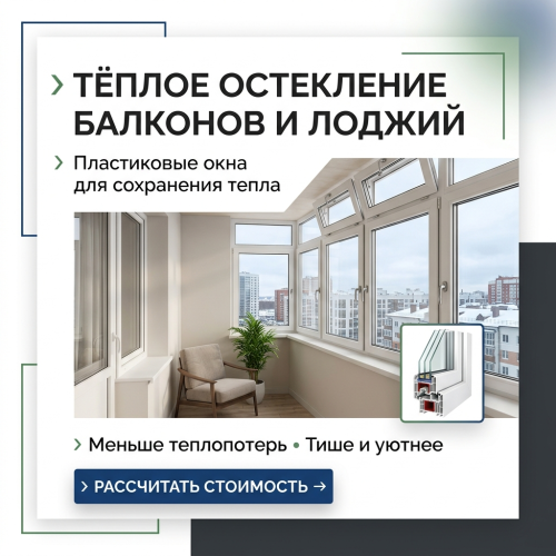 Теплое остекление балконов и лоджий