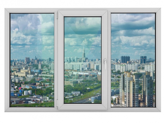  Окно ПВХ трехстворчатое KBE Expert Vorne 1760x1420 Г-ПО-Г-Э