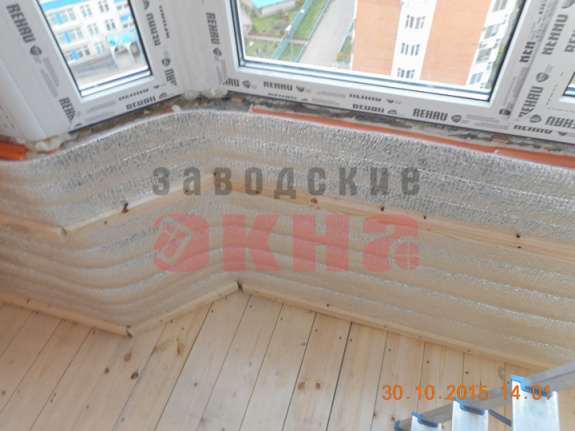 Утепление стен и потолка тепофолом 10 мм 11,5 м2