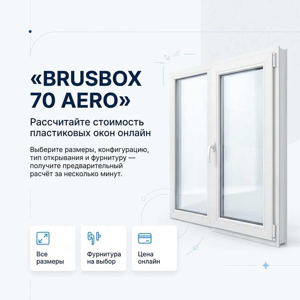 Рассчитайте стоимость окон Brusbox 70 Aero за 1 минуту: онлайн-калькулятор по вашим размерам