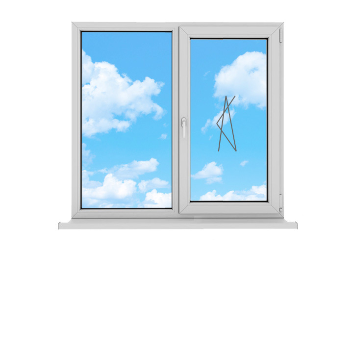 KBE Gutverk + Roto двухстворчатое (Г+ПО) 500*500