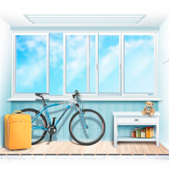 Остекление балкона или лоджии с отделкой под ключ 