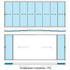 4-х полосный 8 створок белый