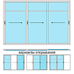2 полосы 3 створки импост