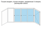 Глухая сендвич, глухая сендвич, раздвижная 3 ст, распашная стекло
