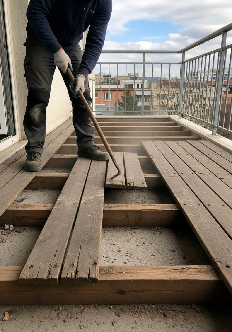 Демонтаж полов на деревянных на лагах