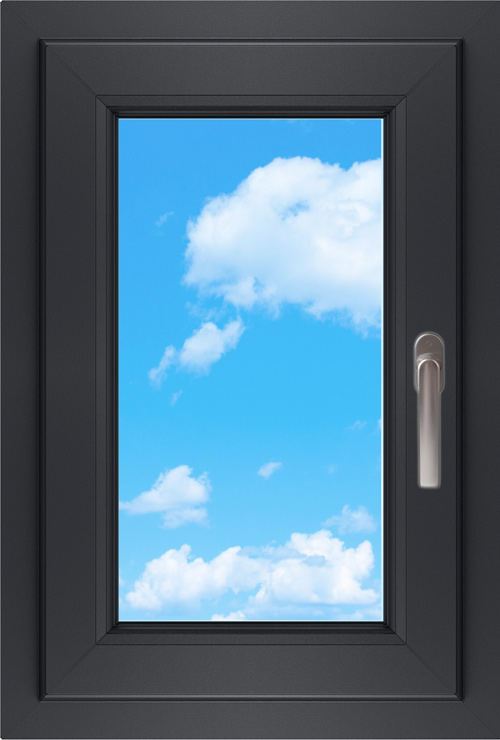 Ламинация окна КБЕ Наружная ламинация Антрацитово серый S